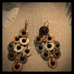 Cute dangle earrings - multi metals colors